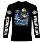 Harley Davidson, Night spirit, men's long sleeve t-shirt, 100% cotton, S to 5XL